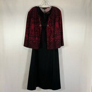 DN Design Dress Size 24W Two piece Red and Black
